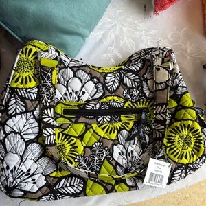 Vera Bradley Yellow and Black Floral Satchel